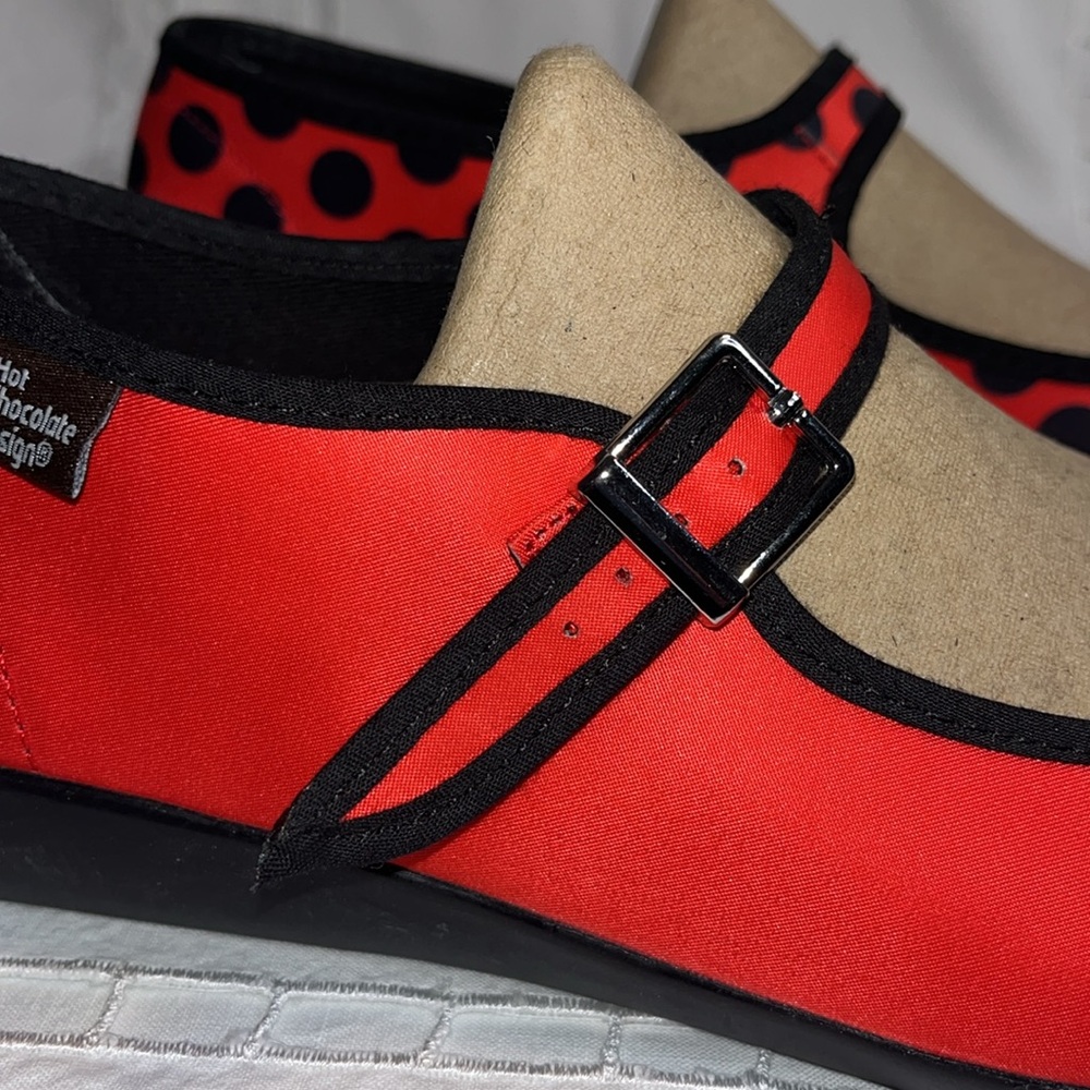 Red Mary Jane Flats with Ladybug Accent - Women Shoes Flats & Loafers - Picture 7 of 11
